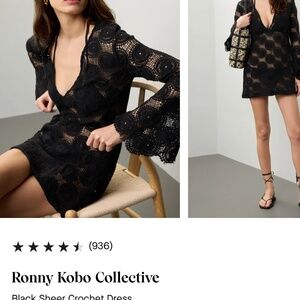 Black Sheer Crotchet Dress